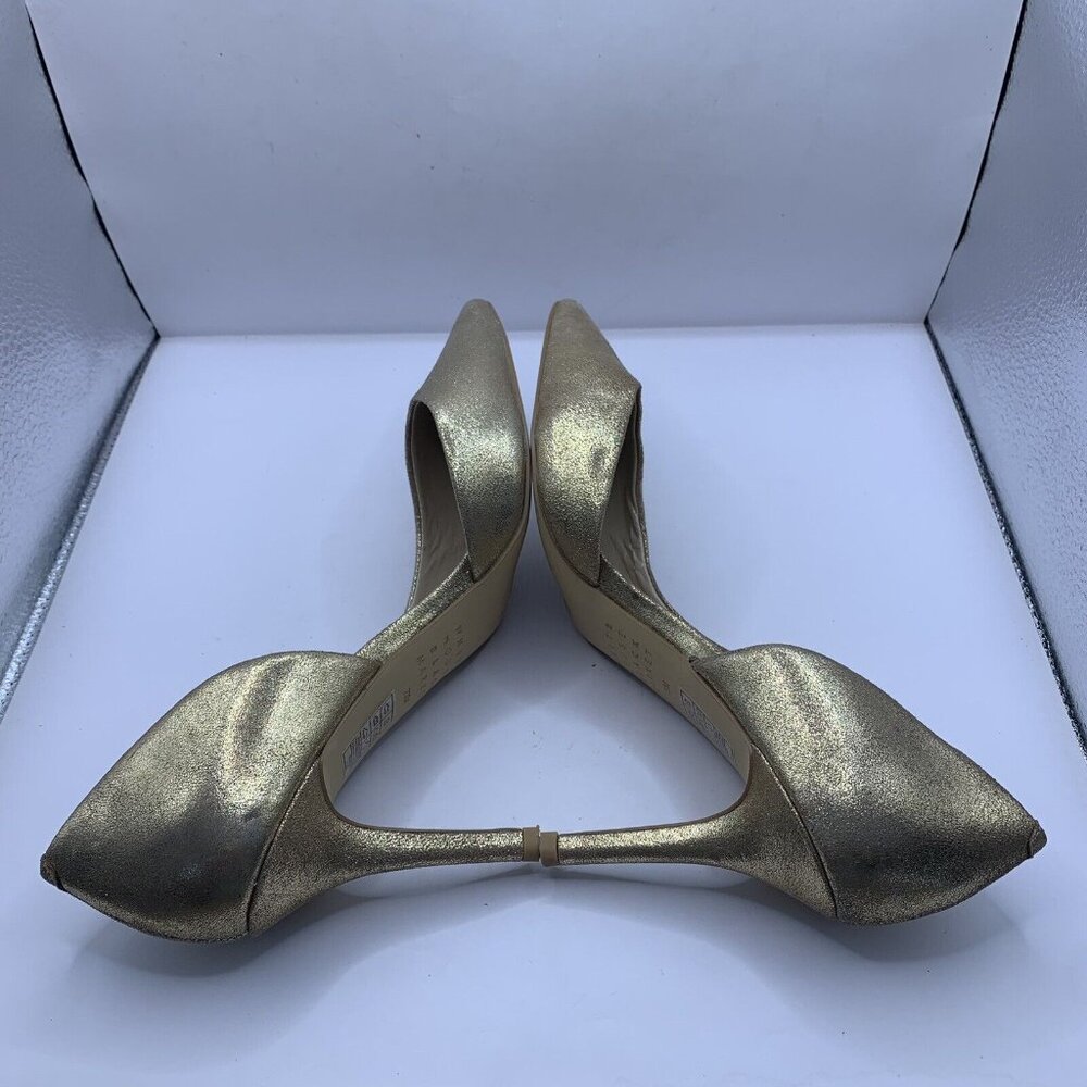 White house black market WHBM high heels size 7.5M metallic Gold party E1 - Picture 6 of 9